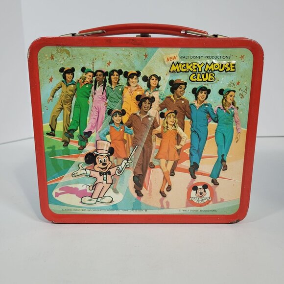 Disney Mickey Mouse Club Vintage Metal Lunchbox With Matching Thermos 1970s - Picture 3 of 16